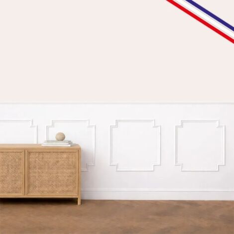 Kit de 4 moulures murales en bois - Pin des Landes - Cimaises, prêtes à coller et peindre - Ambre - 4 mètres - Fabrication française