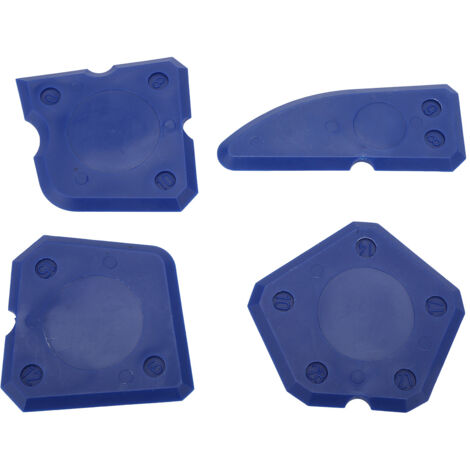 Kit de 4 outils à joint silicone pour finition scellement carrelage ciment (Bleu)