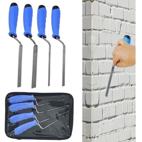 Kit de 4 outils en acier inoxydable pour joints de mortier : spatule manuelle, idéal pour maçonnerie, jointoiement, enduit, réparation murale et pose de briques