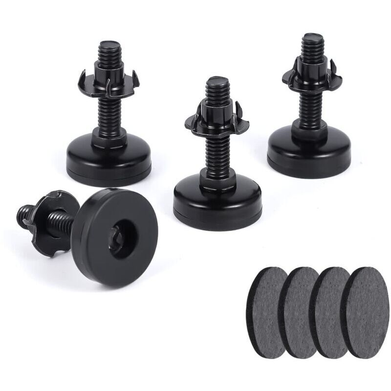 Kit de 4 Pieds Réglables pour Meubles - Supports de Nivellement T-Nuts avec Filetage 3/8"-16, Capacité 600 kg - Réhausses pour Canapés, Lits et