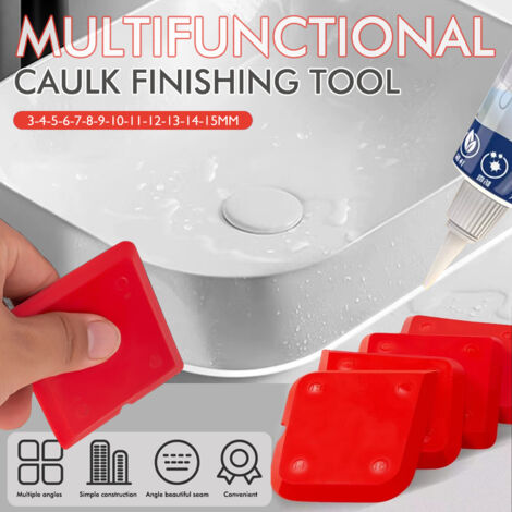 Kit de 4 Raclettes en Silicone Polyvalentes – Pour l‘Application et la Finition du Mastic & Jointoiement (Jaune)