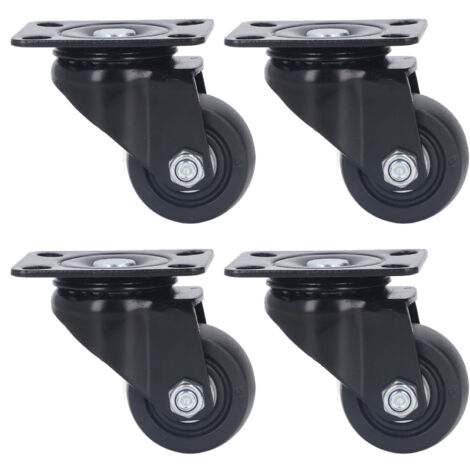 Kit de 4 roues pivotantes en nylon, 2 pouces, double roulement, capacité 300kg pour chariot ou diable