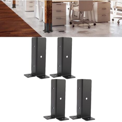 Kit de 4 supports d'ancrage réglables pour poteaux de terrasse, compatibles avec les poteaux de 1,5 x 1,5, 2 x 2, 2 x 4 et 4 x 4 pouces. Robuste et réversible, il convient aux clôtures en bois, pergol