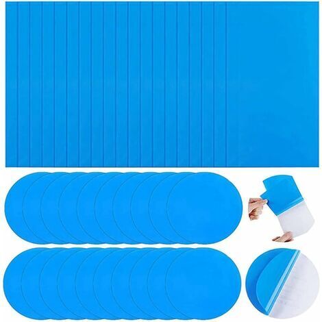 Kit de 40 patchs de réparation auto-adhésifs PVC pour piscine – Étanches et durables – Rectangulaires et ronds – Pour lits gonflables et kayaks