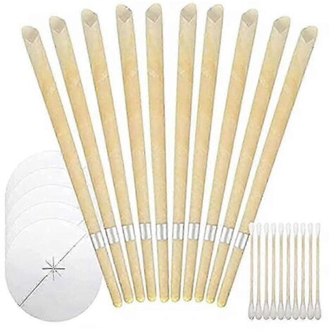 Kit de 40 pièces pour l'extraction du cérumen, fabriqué artisanalement avec du papier enduit de cire d'abeille 100 % naturelle (nouveauté 2024).