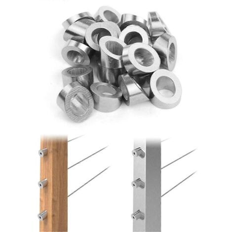 Kit de 40 rondelles biseautées d'angle pour garde-corps en câble d'acier inoxydable 3/8 po