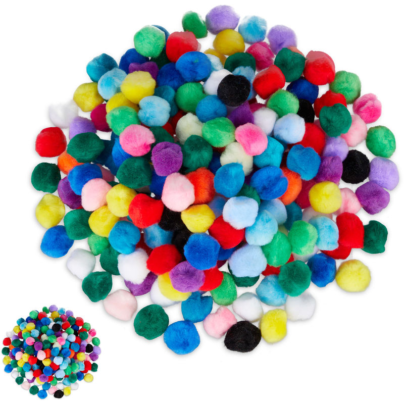 

Kit de 400 Pompones Manualidades Mini para Cumpleaños y Bodas, Poliéster y Acrílico, Multicolor, 2 cm