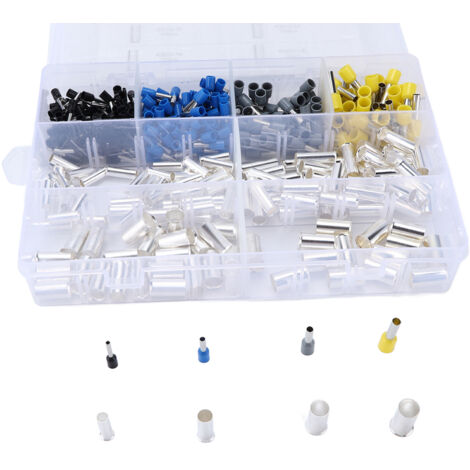 Kit de 440 piezas de terminales de cable - Tipos EN/E - Herramientas de desbarbado con aislamiento de cobre estañado