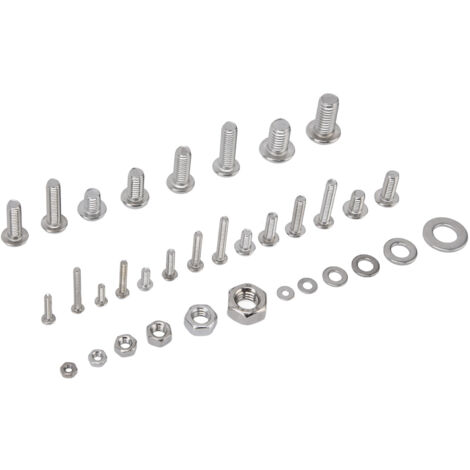 Kit de 460 pièces en acier inoxydable 304 : vis hexagonales, écrous et rondelles pour assemblage meuble et projets bricolage