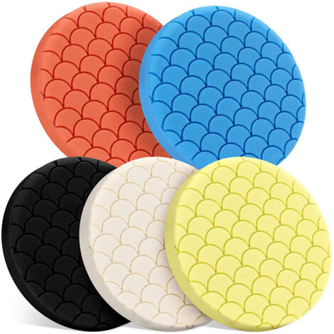 Kit de 5 almohadillas de pulido de 16,5 cm (6,5 pulgadas) para coches y yates: elimina arañazos moderados y defectos de oxidación.