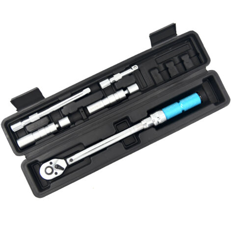 Kit de 5 clés à clic 3/8 pouces avec étui de rangement jusqu'à 60 N.m, jeu de bougies d'allumage à cliquet réglables à dégagement rapide pour réparation automobile, assemblage mécanique