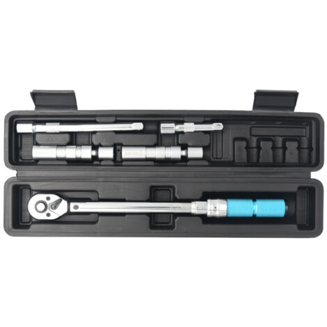 Kit de 5 clés à cliquet à embout de 3/8 pouces avec mallette de rangementclés à cliquet réglables de 5 à 60 N·mjeu de clés à bougies à démontage rapide