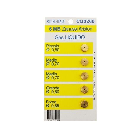 Kit de 5 injecteurs pour gaz naturel et GPL 600x300x240