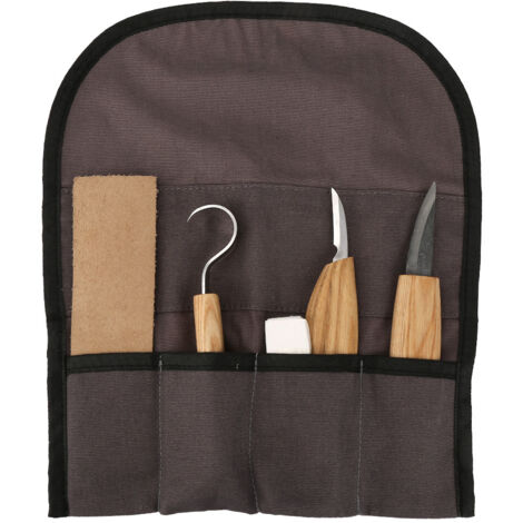 Kit de 5 outils de sculpture sur bois pour débutants en acier résistant