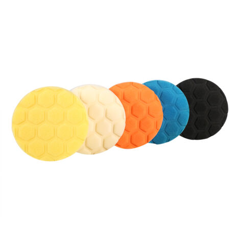 Kit de 5 tampons de polissage pour voiture - Éponges de lustrage manuelles pour cire, 4 pouces