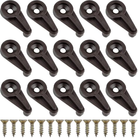 Kit de 50 clips de fixation pour verre, clips de 4 mm pour portes de placards en verre avec vis (marron avec vis dorées)