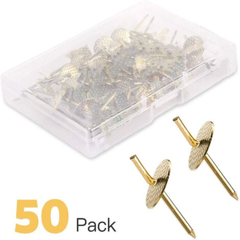 Kit de 50 crochets de suspension pour tableaux, style allemand, avec clous en forme de fleur, en acier inoxydable, pour cadres et miroirs. Assortiment de tableaux muraux.-AquaForge