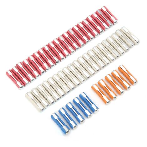 Kit de 50 fusibles automobiles 5A 8A 16A 25A, fusibles européens type torpille haute performance pour véhicule, assortiment sécurité stable.