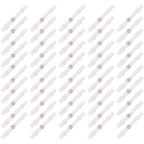 Kit de 50 tubes thermorétractables isolants avec colle pour raccordements électriques étanches (SSTS11 Blanc)