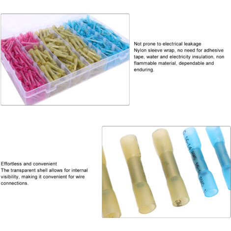 Kit de 540 conectores eléctricos impermeables de grado marino con fundas termorretráctiles para barcos, coches y camiones.