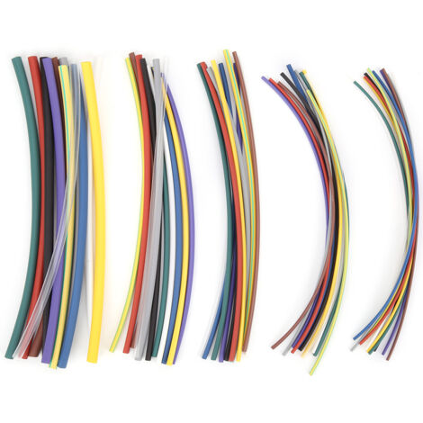 Kit de 55 gaines thermorétractables pour câbles électriques, isolation et protection.