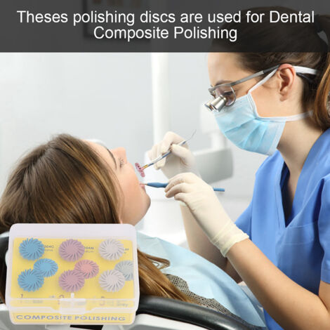 Kit de 6 disques de polissage pour résine composite dentaire, brosses spiralées et fraises assorties