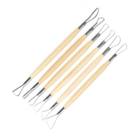 Kit de 6 outils doubles pour sculpture cire et poterie, modelage argile, art créatif