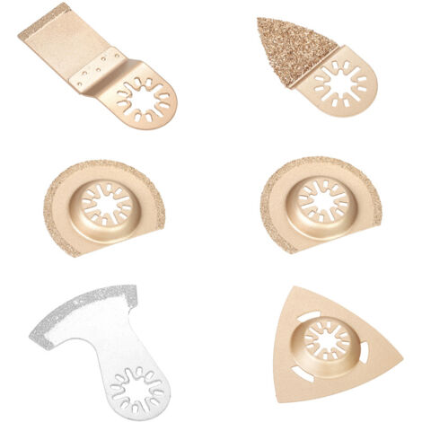 Kit de 6 pièces comprenant une scie oscillante, une râpe en carbure et des accessoires pour outil multifonction.