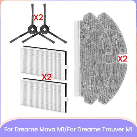 Kit de 6 pièces de rechange pour balai-brosse, filtre et chiffon pour M1