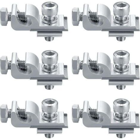 Kit de 6 pinces de mise à la terre standard pour panneaux solaires, kit d'installation pour système solaire, pince de support de montage, borne de mise à la terre pour panneaux solaires
