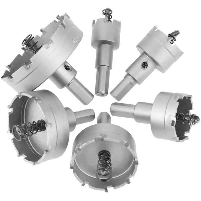 Rosvola Kit de 6 scies cloches, 22-65 mm en acier au carbone pour plafonniers, forets pour bois, plaques de plâtre, plastique