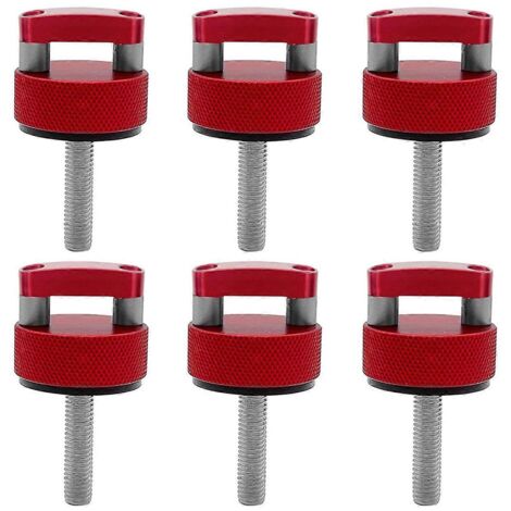 Kit de 6 vis à tête moletée rouge pour toit rigide, à démontage rapide