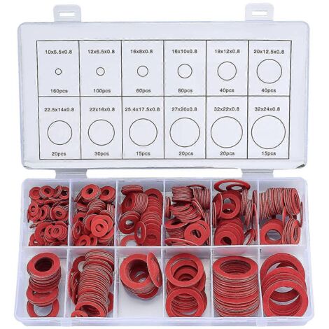 Kit de 600 rondelles assorties, assortiment de joints toriques plats de 12 tailles --