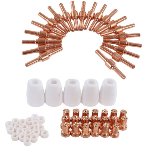 Kit de 65 pièces de rechange pour torche plasma : électrodes, buses, capuchons de protection et anneaux vortex pour découpeuse CUT 40