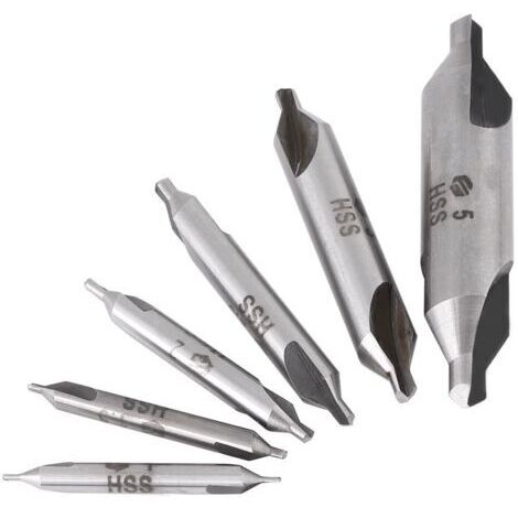 Kit de 6pcs Forets à Centrer 60° Ø 1/1.5/2/2.5/3/5mm pour Métal