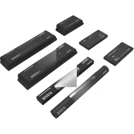 Kit de 7 blocs de ponçage flexibles noirs en EVA, pour ponçage à sec et humide, avec 7 feuilles de papier abrasif pour la rénovation automobile et les projets de menuiserie.