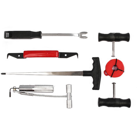 Kit de 7 outils pour le démontage de pare-brise de voiture : tire-fils, outil de filetage et kit de réparation pratique pour vitres de voiture.
