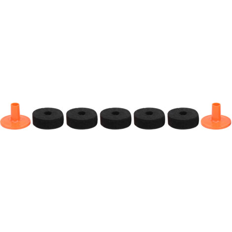 Kit de 7 pièces de feutre pour batterie, noir orange rouge, accessoires anti-usure pour cymbales (40mm WC76)