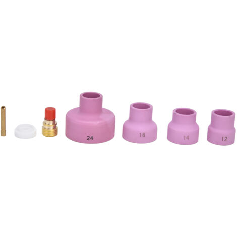 Kit de 7 pièces pour poste TIG avec lentille à gaz, cône céramique, porte-électrode et raccord pour torches WP 9/20/25