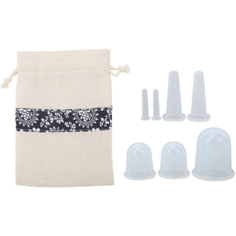 Kit de 7 Ventouses Visage en Silicone Transparent pour Lissage des Ridules et Massage par Aspiration