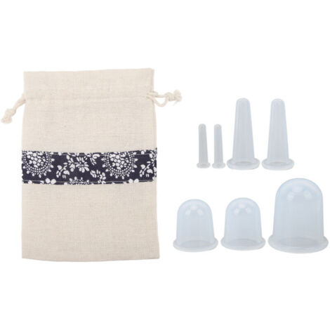 Kit de 7 Ventouses Visage en Silicone Transparent pour Lissage des Ridules et Massage par Aspiration