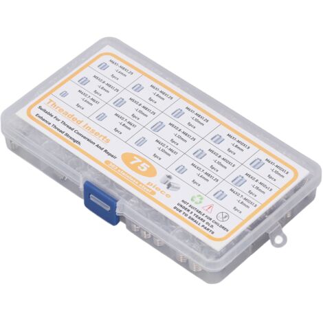 Kit de 75 inserts filetés en inox - Écrous de réparation pour visserie et assemblages métalliques