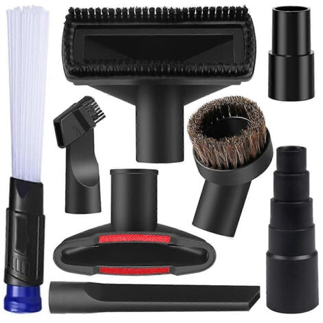 Kit de 8 accessoires universels pour aspirateur, adaptateur de tuyau d'aspirateur en plastique pour aspiration eau et poussière, compatible avec les aspirateurs de 1-1/4 pouce (A)