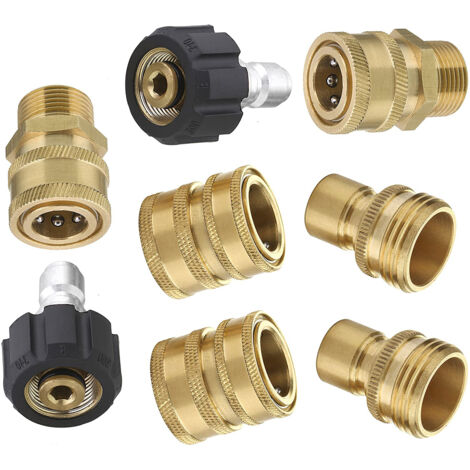 Kit de 8 adaptateurs pour nettoyeur haute pression, raccord rapide, pour nettoyeur haute pression.