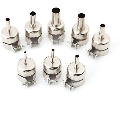 Kit de 8 buses pour pistolet thermique pour outils de réparation de stations de soudage à air chaud (3/4/5/6/7/8/10/12 mm)