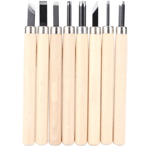Kit de 8 couteaux de sculpture sur bois pour artisanat, modelage argile, savon et citrouille
