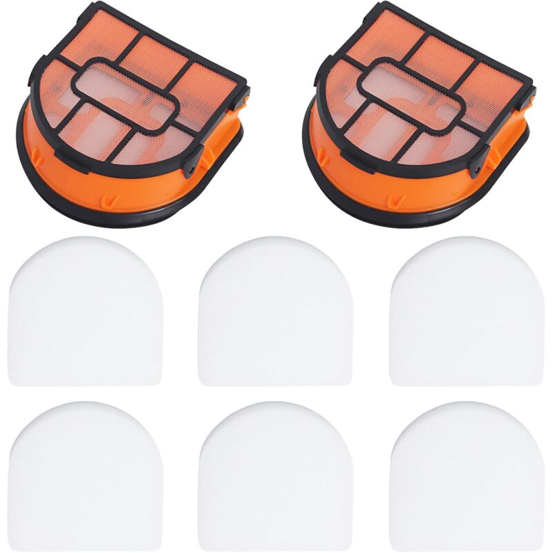 Kit de 8 filtres en mousse de rechange compatibles avec les aspirateurs sans fil Shark WD101, WD161, AW161 et WD201 Hydrovac xl 3-en-1.