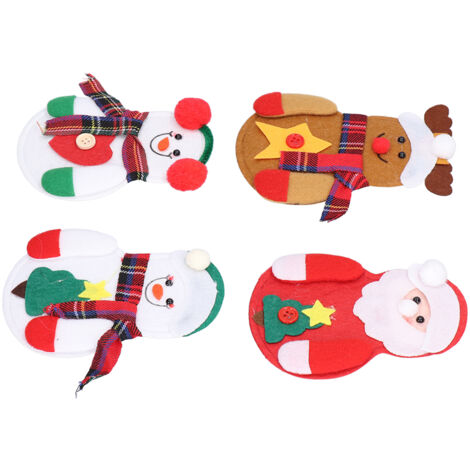 Kit de 8 ornements en feutrine à coudre pour Noël - Décorations sapin, chaussettes et cheminée avec bonhomme de neige