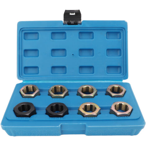Kit de 8 outils de refiletage d'axe d'essieu en acier au carbone, portable pour l'entretien des véhicules