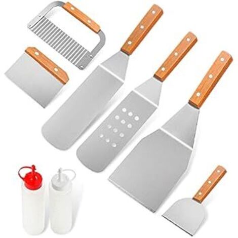 Kit de 8 Piezas para Barbacoa Portátil  Accesorios de Acero Inoxidable  Utensilios BBQ para Camping, Jardín, Exterior y Viajes  Regalo Ideal para Hombres